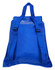 A blue excursion bag featuring shoulder straps and a top handle. The bag is made of durable material and has a logo.