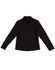 A black ladies wool blend corporate jacket featuring a zipper and a classic collar. The jacket has branding visible.