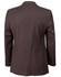 A men's two-button jacket in wool stretch, displayed from the back in a rich brown colour. Features a smooth finish.