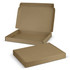 A die cut box with a locking lid in a plain brown colour, featuring an open lid and a closed box.