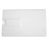 A white Superslim Credit Card USB flash drive with an 8GB capacity and a minimalist design.