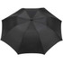 A black folding auto umbrella featuring a smooth, sleek design and a central button for easy operation.