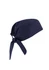 A navy unisex reversible scrub cap with a tie at the back and a logo.