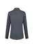 A grey women's Monterey top with long sleeves and a high collar, featuring a logo on the back.
