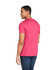 A man wearing a pink adult tri-blend tee, standing with his back to the camera, features a logo on the shirt.