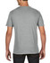 A grey adult tri-blend tee viewed from the back, featuring short sleeves and a fitted style.