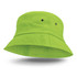 A bright green Bondi Bucket Hat featuring a wide brim and eyelets for breathability.