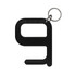 A black Hygiene Key shaped like a number nine, attached to a metal keyring.