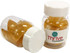 Two clear jars containing yellow eucalyptus lollies, featuring a white lid and a logo on the label.