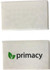 A set of white mint cards featuring a logo, designed for branding and promotional purposes.