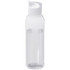 A drink bottle in clear Tritan material with a white lid, featuring a branding logo. Holds 650ml.
