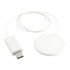 A white MagClick Fast Wireless Charging Pad with a USB connection, featuring a circular design and attached cable.