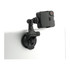A black portable video light with a suction mount designed for laptops and tablets. It features adjustable joints.