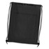 A black drawstring cooler backpack featuring a spacious main compartment and a pocket on the front. It has a logo.
