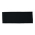 A black fitness towel featuring a logo, ideal for outdoor leisure activities.