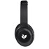 Black ANC headphones featuring a round ear cup with a logo. Designed for comfortable wear.