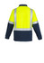 A unisex polar fleece pullover in fluorescent yellow and navy, featuring reflective shoulder tape for visibility.