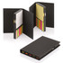 A black Sticky Note Book with multiple coloured sticky notes and a blank notepad, featuring a simple design and a logo.