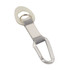 A drink bottle holder featuring a grey strap, a carabiner clip, and a rubber ring. It includes a place for branding.
