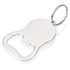A drink bottle opener keyring in silver, featuring a sleek and simple design with a keyring attachment.
