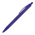 A solid purple ballpoint pen with a clip and smooth design, featuring a logo on the side.