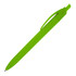 A green ballpoint pen with a matte rubber finish and a clip, featuring a logo on the barrel.