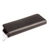A black pen case made of PU material with a zip closure and minimalistic design. It features a logo.