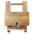 A foldable cheese and wine board in natural wood tones, featuring multiple slats and a slot for easy carrying.