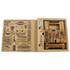 A foldable cheese and wine board set in natural wood, featuring utensils and decorative engraving. Includes a branded logo.