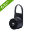 A black wireless outdoor speaker made from recycled ABS, featuring a handle and buttons on the side.