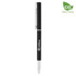A metal pen in black with a silver clip, featuring a logo on the side.