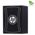 A black cable manager with a logo, featuring a sleek design suitable for organising cables.