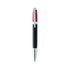 A multi-colour twist pen featuring a black body with red accents and a silver clip. It has a sleek design and a logo.