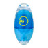 A blue highlighter in an oval shape with a logo on the side.