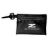 A black Tech Kit Pouch with a zippered compartment and a pen holder, featuring a logo on the front.