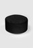 A round black seat cushion with a smooth finish, featuring a simple design and no visible logos.