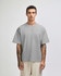 A light grey unisex boxy t-shirt made from heavyweight cotton, featuring a simple design and a logo.
