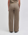 Wide-leg women's pants in brown with an elastic waistband, featuring a simple design and no visible logos.