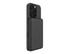 A slim black magnetic power bank attached to the back of a smartphone, featuring multiple camera lenses.