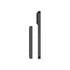 A slim black power bank is shown from the side, displaying its compact design and buttons. It has a logo.
