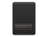 A black power bank with a slim design and a branding logo, featuring a magnetic attachment.