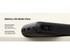 A black power bank with an integrated cable and digital display, showing battery life and power bank status.