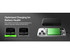 A black power bank with an integrated cable and display, designed for optimized charging and battery health.