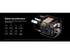 A dual USB-C GaN wall charger in black, featuring an internal view with components and a logo.