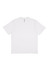 A white box tee featuring a classic crew neck and short sleeves, with a brand logo on the inside label.