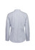 A women's long sleeve shirt featuring a blue and white checked pattern and a back view with a collar.
