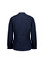 A navy women's long sleeve shirt with a collared neckline and buttoned cuffs, featuring a sleek back design.