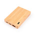 A bamboo power bank with a 5,000mAh capacity, featuring multiple ports.