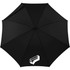 A black auto open fashion umbrella featuring a logo on the canopy. Ideal for leisure and outdoor use.