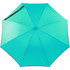 A teal fashion umbrella featuring an auto-open mechanism and a sleek, modern design. It has a black trim and strap.